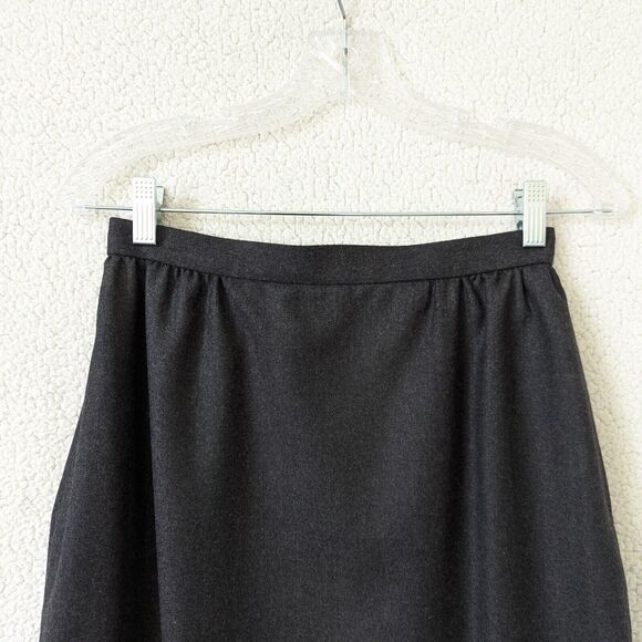 Black Wool Lined Suit Set Blazer & Skirt Made in Poland Size Small Midi Knee - Picture 7 of 16